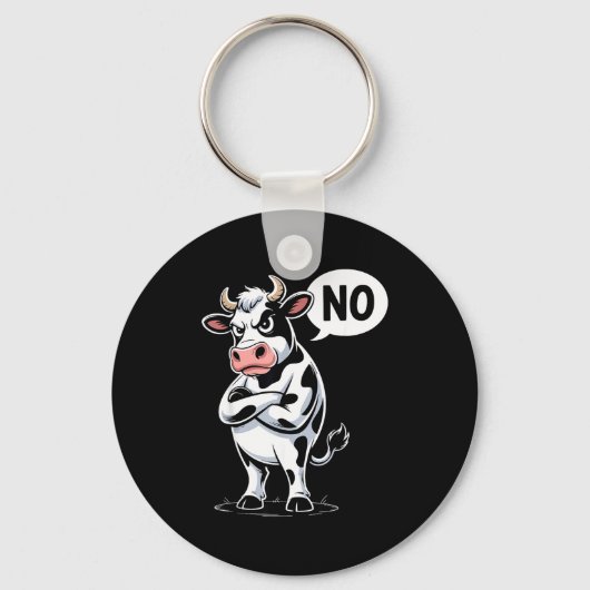 Porte-clés Angry Cow No - Funny Cow Lover Dairy Farmer (Recto)