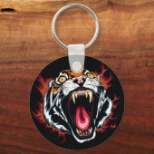 Porte-clés Angry Roaring Tiger Face (Recto)