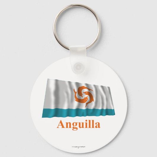 Porte-clés Anguilla avec drapeau local avec nom (Recto)