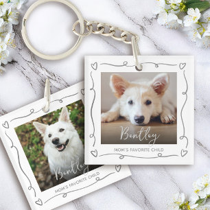 Porte-clés Animal 2 Photo Doodles Cœur Enfant Préféré de Mama