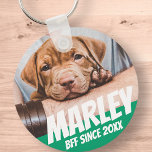 Porte-clés Animal BFF Meilleur ami Photo Moderne Cool Simple<br><div class="desc">Le design est simple avec un arrière - plan de couleur simple et la typographie sans serif pour un look super-héros.</div>