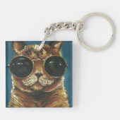 Porte-clés Animal Dapper | Kitty dans les lunettes de soleil (Dos)