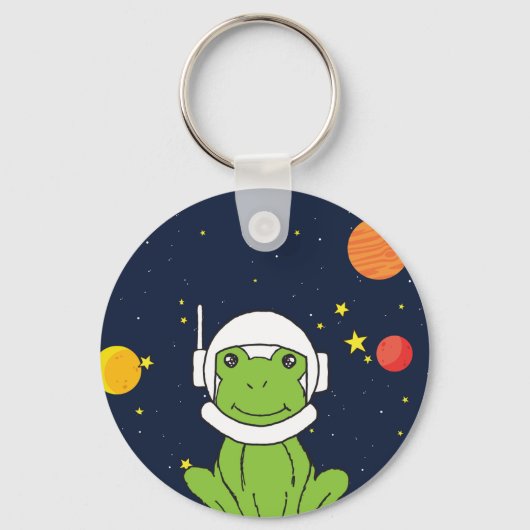 Porte-clés Animal de l'astronaute de grenouille avec Clipart  (Recto)