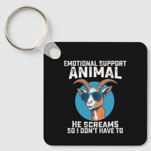 Porte-clés Animal de soutien émotionnel chèvre Il crie donc j