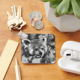 Porte-clés AnimalArtBW_RedPanda_003