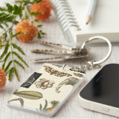 Porte-clés Animaux agressés peints sur Arrière - plan de crèm (Devant droit)