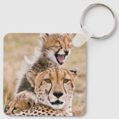 Porte-clés Animaux de bébés cutest | Cheetah Cat & Cub (Dos)