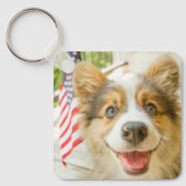 Porte-clés Animaux de bébés cutest | Chiot de Corgi Patriotiq (Recto)