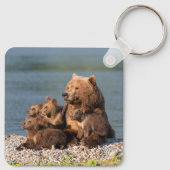 Porte-clés Animaux de bébés cutest | Mère Ours & Cubs (Dos)