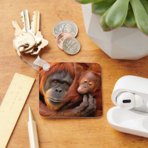 Porte-clés Animaux de bébés cutest Orangutan Maman & Baby