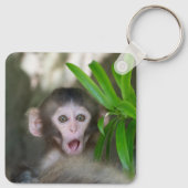 Porte-clés Animaux de bébés cutest | Singe des neiges surpris (Dos)