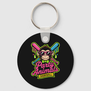 Porte-clés Animaux de fête baseball singe drôle slime vibrant