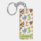 Porte-clés Animaux de forêt, Animaux de forêt, Votre nom (Devant gauche)