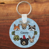 Porte-clés Animaux de forêt mignons et amicaux, ajouter le no (Recto)