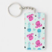 Porte-clés Animaux de mer, Vie de mer, poulpe, méduses, Coeur (Devant)