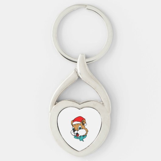 Porte-clés Animaux de Noël Chipmunk Père Noël (Devant)