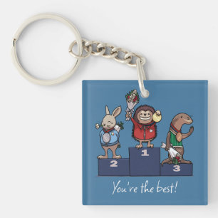 Porte-clés Animaux des Bois T'es le meilleur ! Cadeau Podium