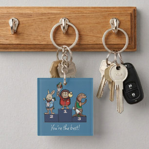 Porte-clés Animaux des Bois T'es le meilleur ! Cadeau Podium
