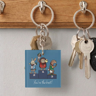 Porte-clés Animaux des Bois T'es le meilleur ! Cadeau Podium