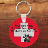 Porte-clés Animaux domestiques Accueil Seul ICE Contact (Recto)