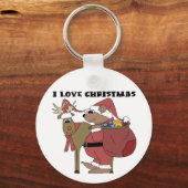 Porte-clés Animaux J'aime T-shirts et cadeaux de Noël (Recto)
