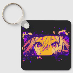 Porte-clés Anime Cyberpunk Esthétique Yeux Lumineux