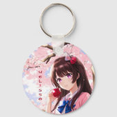 Porte-clés Anime Girl Ajouter un nom (Verso)