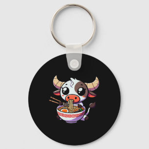Porte-clés Anime Kawaii Texas Vache Manger Ramen Vêtements No