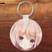 Porte-clés Anime manga fille fraise blond curieux lilas (Recto)