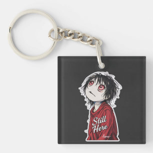 Porte-clés Anime sombre  "Toujours là" Esthétique Illustratio