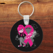 Porte-clés Animée Fille Cancer du Sein Sucres (Recto)