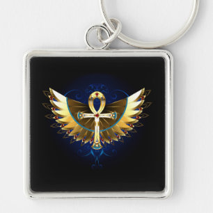 Porte-clés Ankh or avec ailes