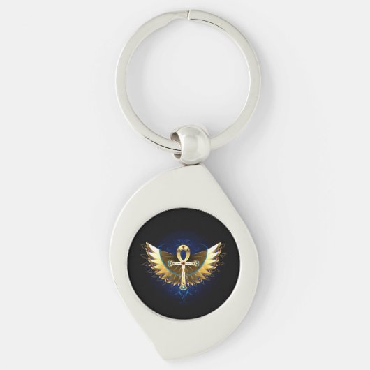 Porte-clés Ankh or avec ailes (Devant)