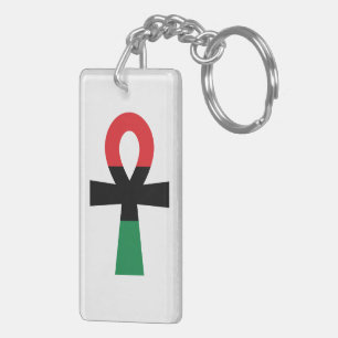 Porte-clés Ankh rouge, noir et vert
