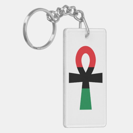 Porte-clés Ankh rouge, noir et vert (Devant gauche)