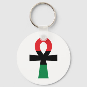 Porte-clés Ankh rouge, noir et vert