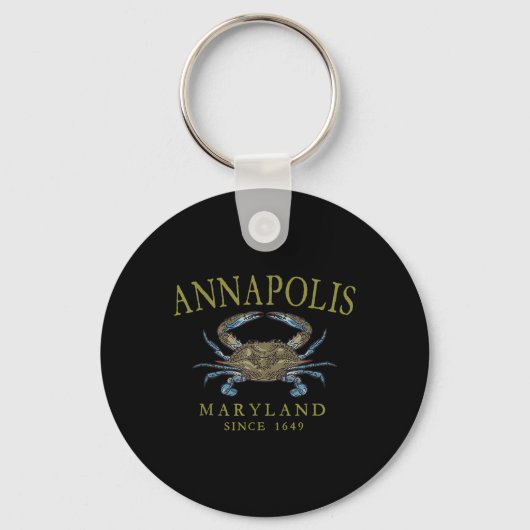 Porte-clés Annapolis Maryland Blue Crab Since 1649 Arched Oli (Recto)