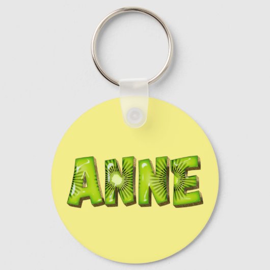 Porte-clés Anne Name Kiwi Design (Recto)