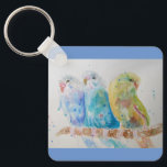 Porte-clés Anneau clé d'art de l'Australian Bird Budgie Water<br><div class="desc">Australian Birds Budgie Aquarelle Art Key Ring. Cette porte-clé glorieuse ferait un grand cadeau à n'importe qui. Conçu par moi à partir d'une de mes aquarelles macaw originales. Surtout adorable d'avoir un cadeau aussi utile et lumineux et heureux!</div>