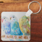 Porte-clés Anneau clé d'art de l'Australian Bird Budgie Water (Verso)