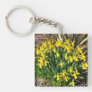 Porte-clés Anneau de clé acrylique des jonquilles jaunes de p