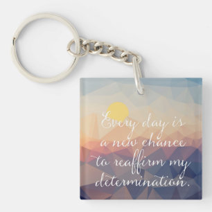 Porte-clés Anneau de clé de motivation, texte de paysage gé