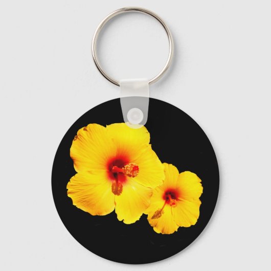 Porte-clés Anneau de clé jaune Hibiscus (Recto)