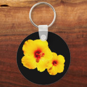 Porte-clés Anneau de clé jaune Hibiscus (Recto)