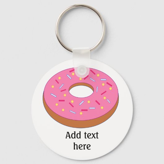 Porte-clés Anneau Doughnut avec glaçage rose personnalisable (Recto)