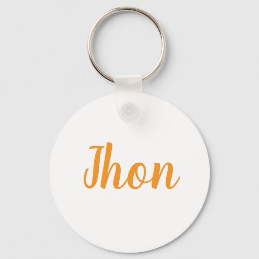 Porte-clés anneau métallique avec nom jhon (Recto)