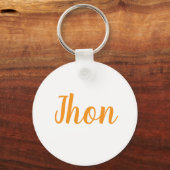 Porte-clés anneau métallique avec nom jhon (Recto)