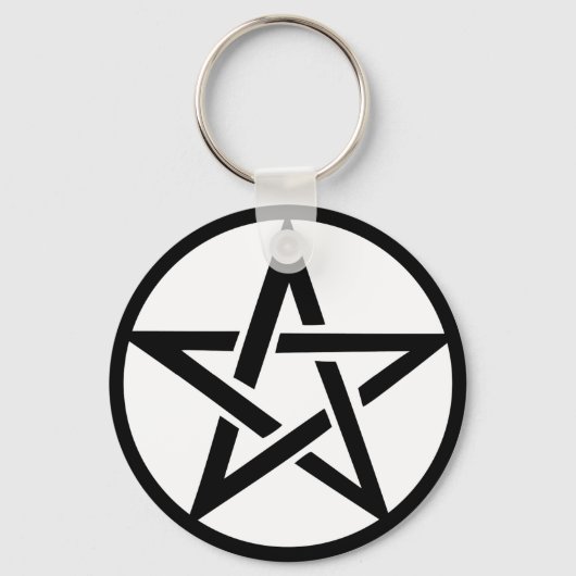 Porte-clés anneau pentagramme noir (Recto)