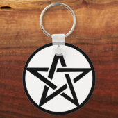 Porte-clés anneau pentagramme noir (Recto)