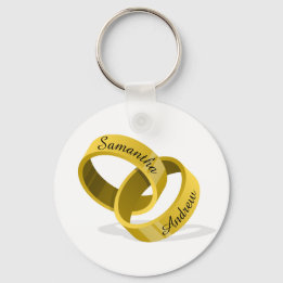 Porte-clés Anneaux Mariages à verrouillage - Noms personnalis